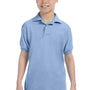 Hanes Youth EcoSmart Short Sleeve Polo Shirt - Light Blue