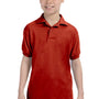 Hanes Youth EcoSmart Short Sleeve Polo Shirt - Deep Red