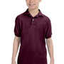 Hanes Youth EcoSmart Short Sleeve Polo Shirt - Maroon