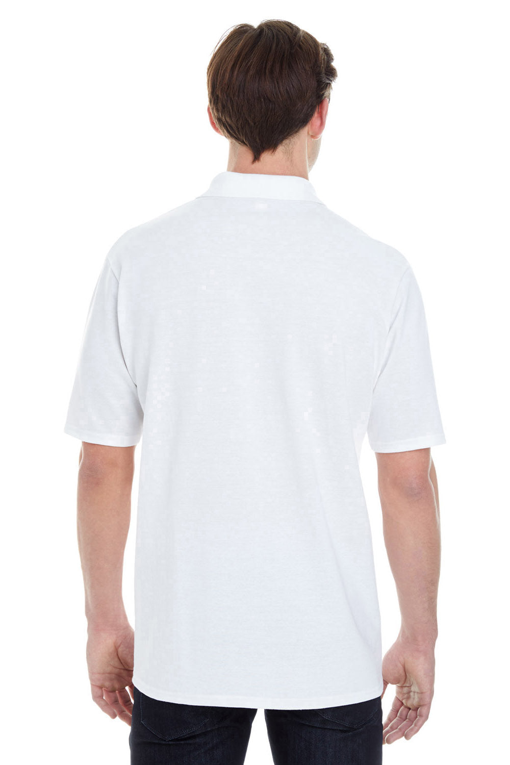Hanes 055P Mens X-Temp Fresh IQ Moisture Wicking Short Sleeve Polo Shirt White Back