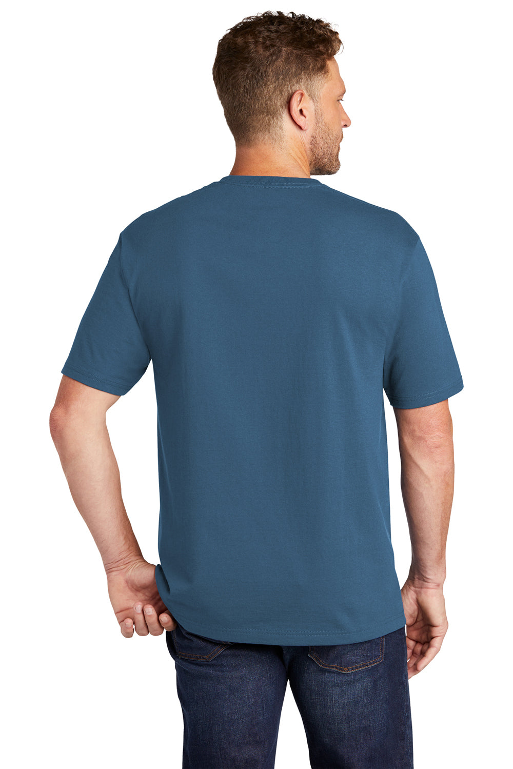 CornerStone Mens Short Sleeve Crewneck T-Shirt w/ Pocket Regatta Blue Side