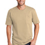 CornerStone Mens Short Sleeve Crewneck T-Shirt w/ Pocket - Tan