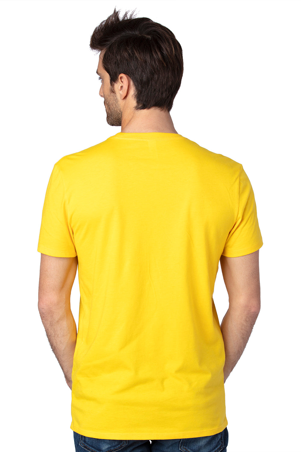 Threadfast Apparel 100A Mens Ultimate Short Sleeve Crewneck T-Shirt Safety Yellow Back