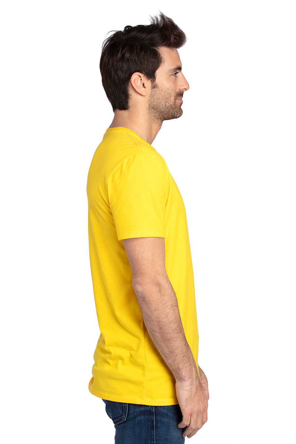 Threadfast Apparel 100A Mens Ultimate Short Sleeve Crewneck T-Shirt Safety Yellow Side