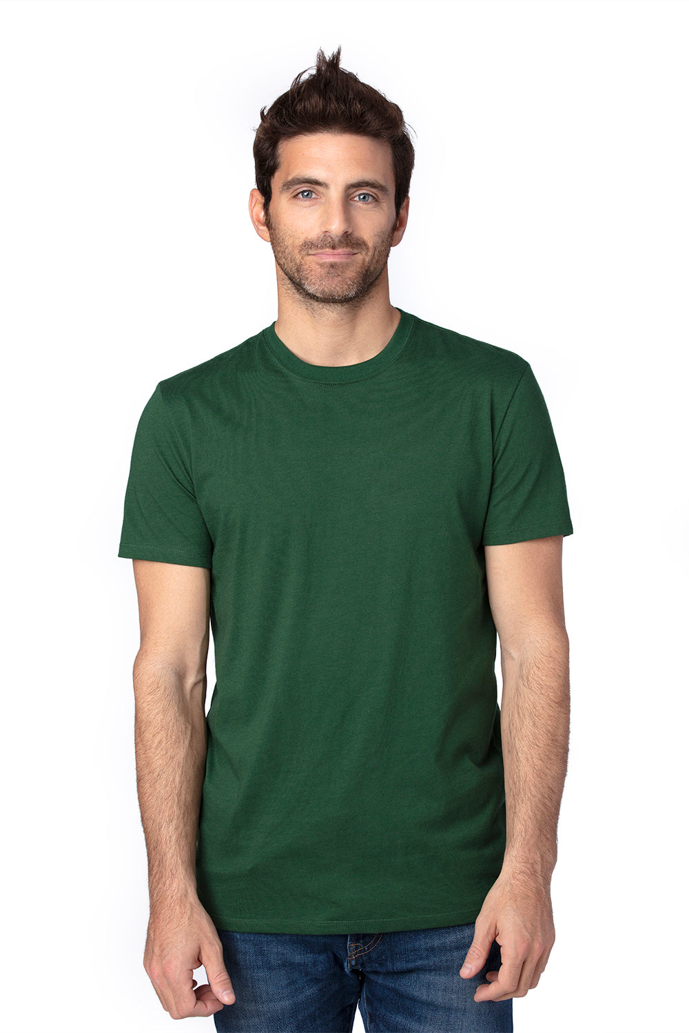 Threadfast Apparel 100A Mens Ultimate Short Sleeve Crewneck T-Shirt Forest Green Front