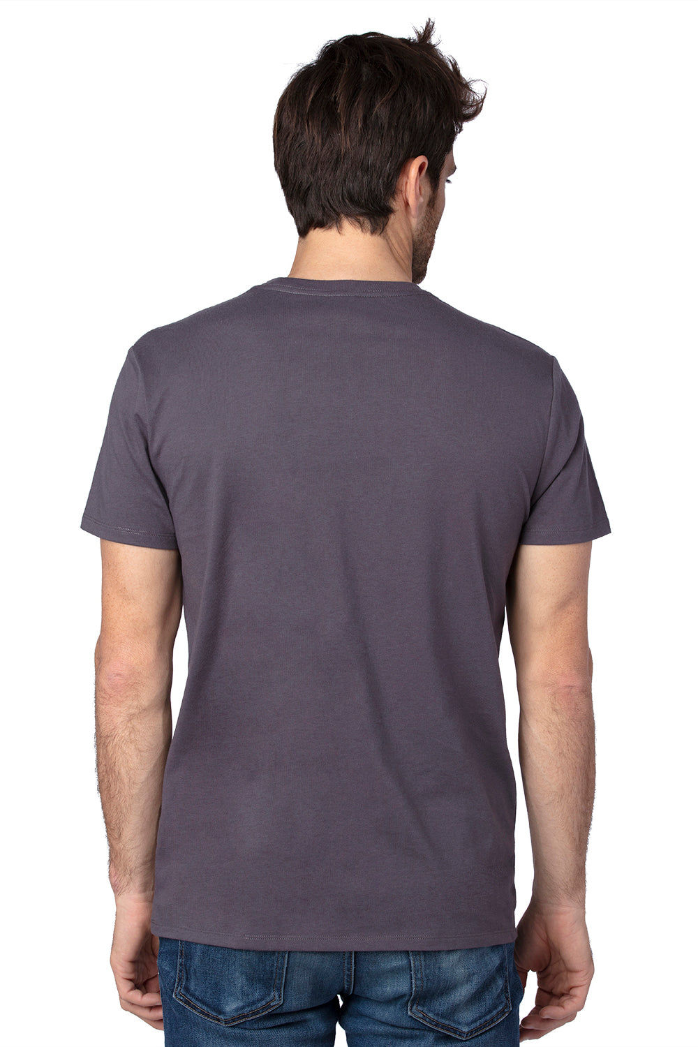 Threadfast Apparel 100A Mens Ultimate Short Sleeve Crewneck T-Shirt Graphite Grey Back