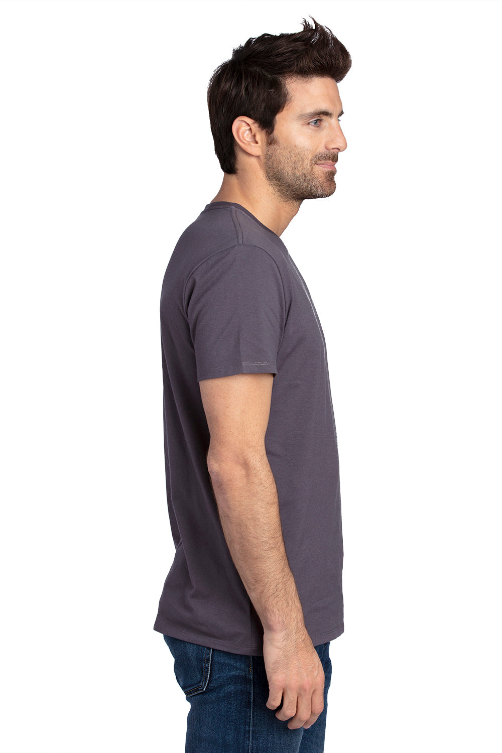 Threadfast Apparel 100A Mens Ultimate Short Sleeve Crewneck T-Shirt Graphite Grey Side