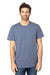 Threadfast Apparel 100A Mens Ultimate Short Sleeve Crewneck T-Shirt Heather Navy Blue Front