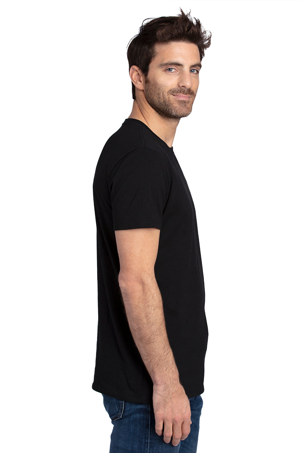 Threadfast Apparel 100A Mens Ultimate Short Sleeve Crewneck T-Shirt RFID Black Side