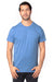 Threadfast Apparel 100A Mens Ultimate Short Sleeve Crewneck T-Shirt Heather Royal Blue Front