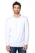 Threadfast Apparel 100LS Mens Ultimate Long Sleeve Crewneck T-Shirt White Front