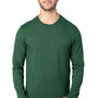 Threadfast Apparel Mens Ultimate Long Sleeve Crewneck T-Shirt - Forest Green