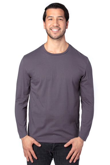 Threadfast Apparel 100LS Mens Ultimate Long Sleeve Crewneck T-Shirt Graphite Grey Front
