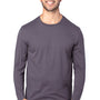 Threadfast Apparel Mens Ultimate Long Sleeve Crewneck T-Shirt - Graphite Grey