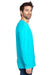 Threadfast Apparel 100LS Mens Ultimate Long Sleeve Crewneck T-Shirt Pacific Blue Side