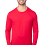 Threadfast Apparel Mens Ultimate Long Sleeve Crewneck T-Shirt - Red