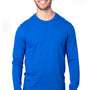 Threadfast Apparel Mens Ultimate Long Sleeve Crewneck T-Shirt - Royal Blue