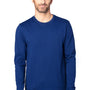 Threadfast Apparel Mens Ultimate Long Sleeve Crewneck T-Shirt - Navy Blue