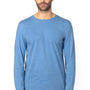 Threadfast Apparel Mens Ultimate Long Sleeve Crewneck T-Shirt - Heather Royal Blue