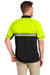 CornerStone Mens Moisture Wicking Enhanced Visability Short Sleeve Polo Shirt Safety Yellow/Black Side
