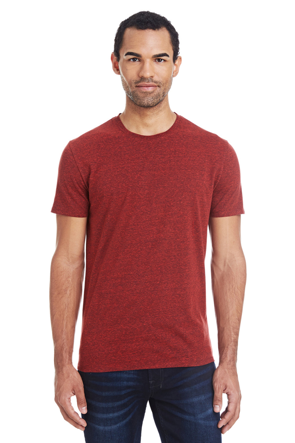 Threadfast Apparel 102A Mens Short Sleeve Crewneck T-Shirt Cardinal Red Front