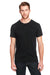 Threadfast Apparel 102A Mens Short Sleeve Crewneck T-Shirt Solid Black Front