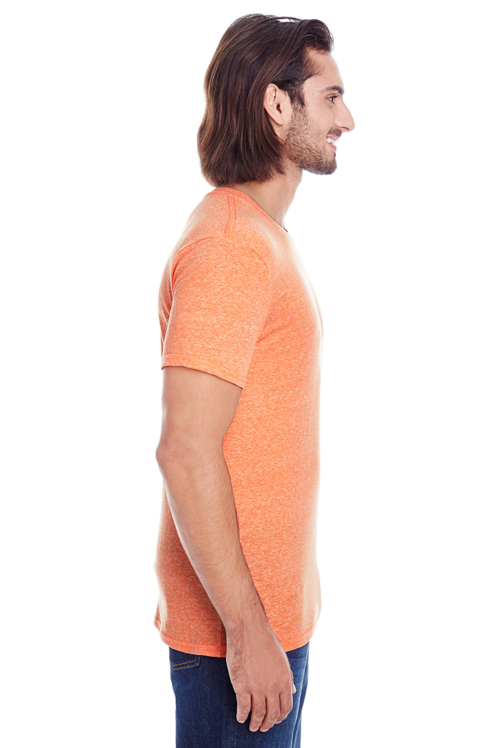 Threadfast Apparel 102A Mens Short Sleeve Crewneck T-Shirt Orange Side