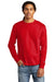 Champion CC8C Mens Long Sleeve Crewneck T-Shirt Red Front