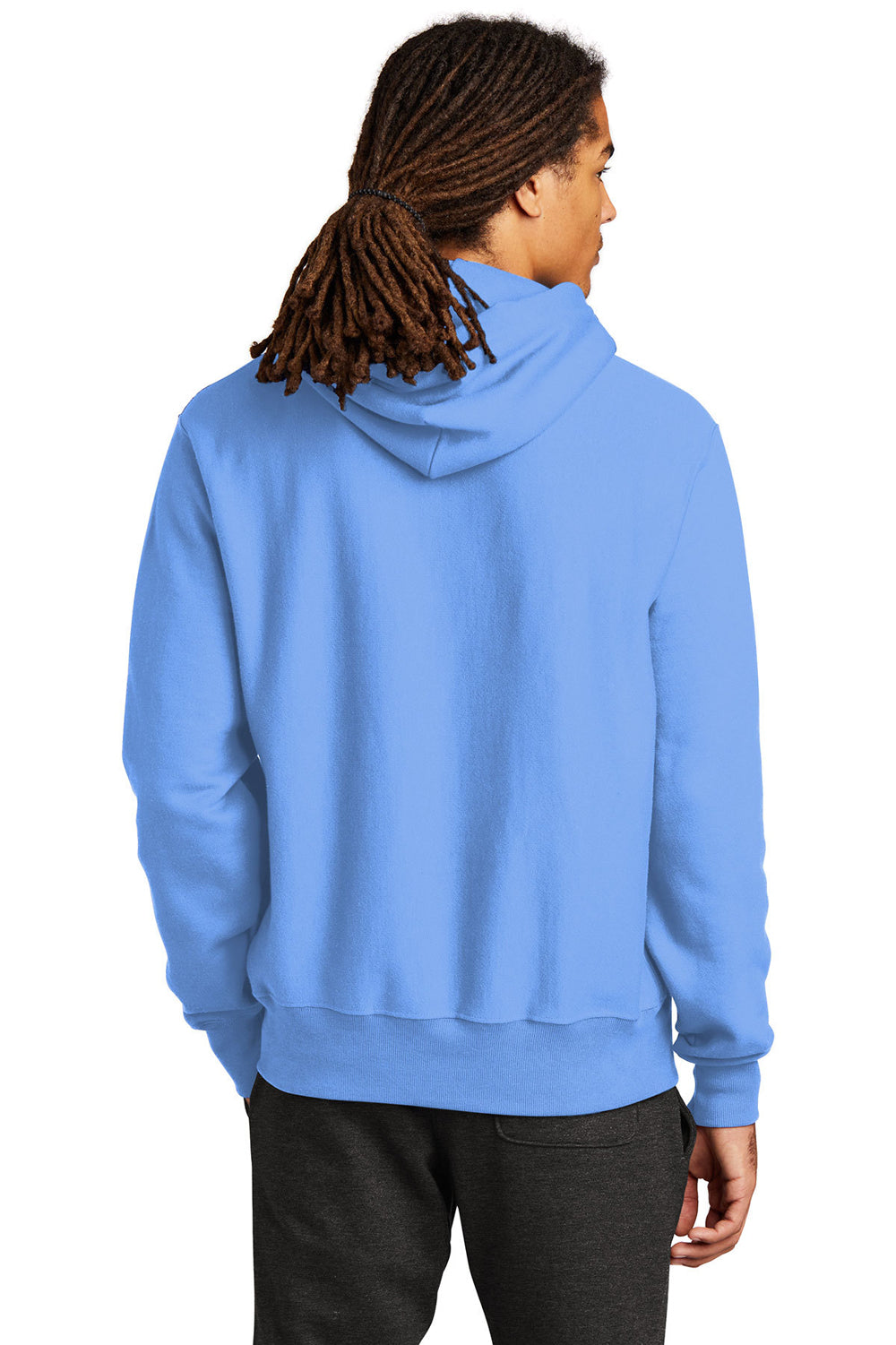 Champion S1051/S101 Mens Hooded Sweatshirt Hoodie Light Blue Back