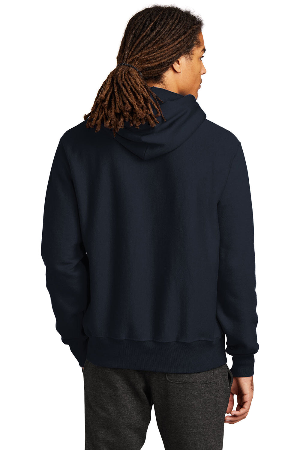Champion S1051/S101 Mens Hooded Sweatshirt Hoodie Navy Blue Back