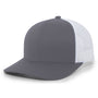 Pacific Headwear Mens Snapback Trucker Mesh Hat - Graphite Grey/White - NEW