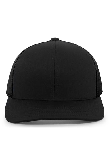 Pacific Headwear 104C Mens Snapback Trucker Hat Black Front
