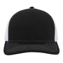 Pacific Headwear Mens Contrast Stitch Snapback Mesh Trucker Hat - Black/White