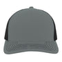 Pacific Headwear Mens Contrast Stitch Snapback Mesh Trucker Hat - Graphite Grey/Black