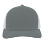 Pacific Headwear Mens Contrast Stitch Snapback Mesh Trucker Hat - Graphite Grey/White