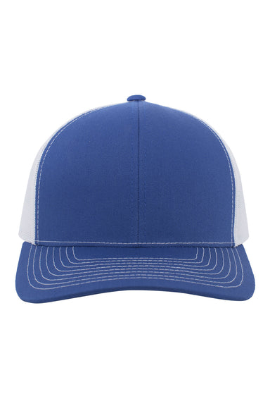 Pacific Headwear 104S Mens Contrast Stitch Snapback Trucker Hat Royal Blue/White Front