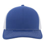 Pacific Headwear Mens Contrast Stitch Snapback Mesh Trucker Hat - Royal Blue/White