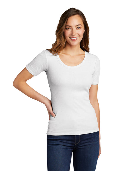 District Womens Very Important Short Sleeve Scoop Neck T-Shirt White Front