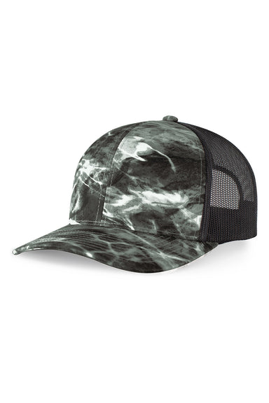 Pacific Headwear 107C Mens Snapback Trucker Hat Black Tip/Light Charcoal Grey Front