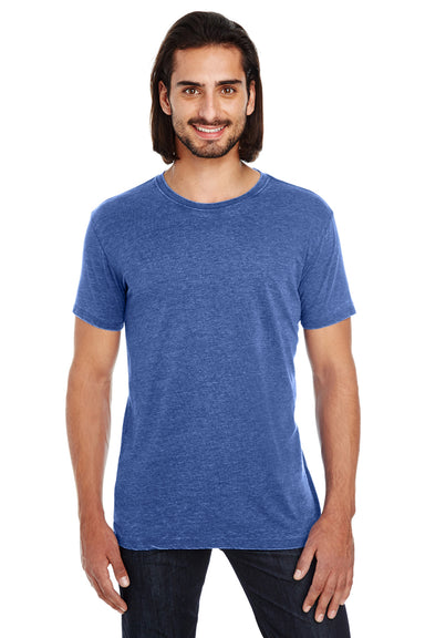 Threadfast Apparel 108A Mens Vintage Dye Short Sleeve Crewneck T-Shirt Navy Blue Front