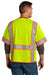 CornerStone Mens ANSI 107 Class 3 Surveyor Mesh Zipper Vest w/ Pocket Safety Yellow Side