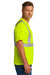 CornerStone Mens ANSI 107 Class 2 Short Sleeve Crewneck T-Shirt Safety Yellow Side