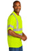 CornerStone Mens ANSI 107 Class 3 Short Sleeve Crewneck T-Shirt Safety Yellow Side