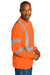 CornerStone Mens ANSI 107 Class 3 Long Sleeve Crewneck T-Shirt Safety Orange Side