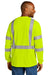 CornerStone Mens ANSI 107 Class 3 Long Sleeve Crewneck T-Shirt Safety Yellow Side