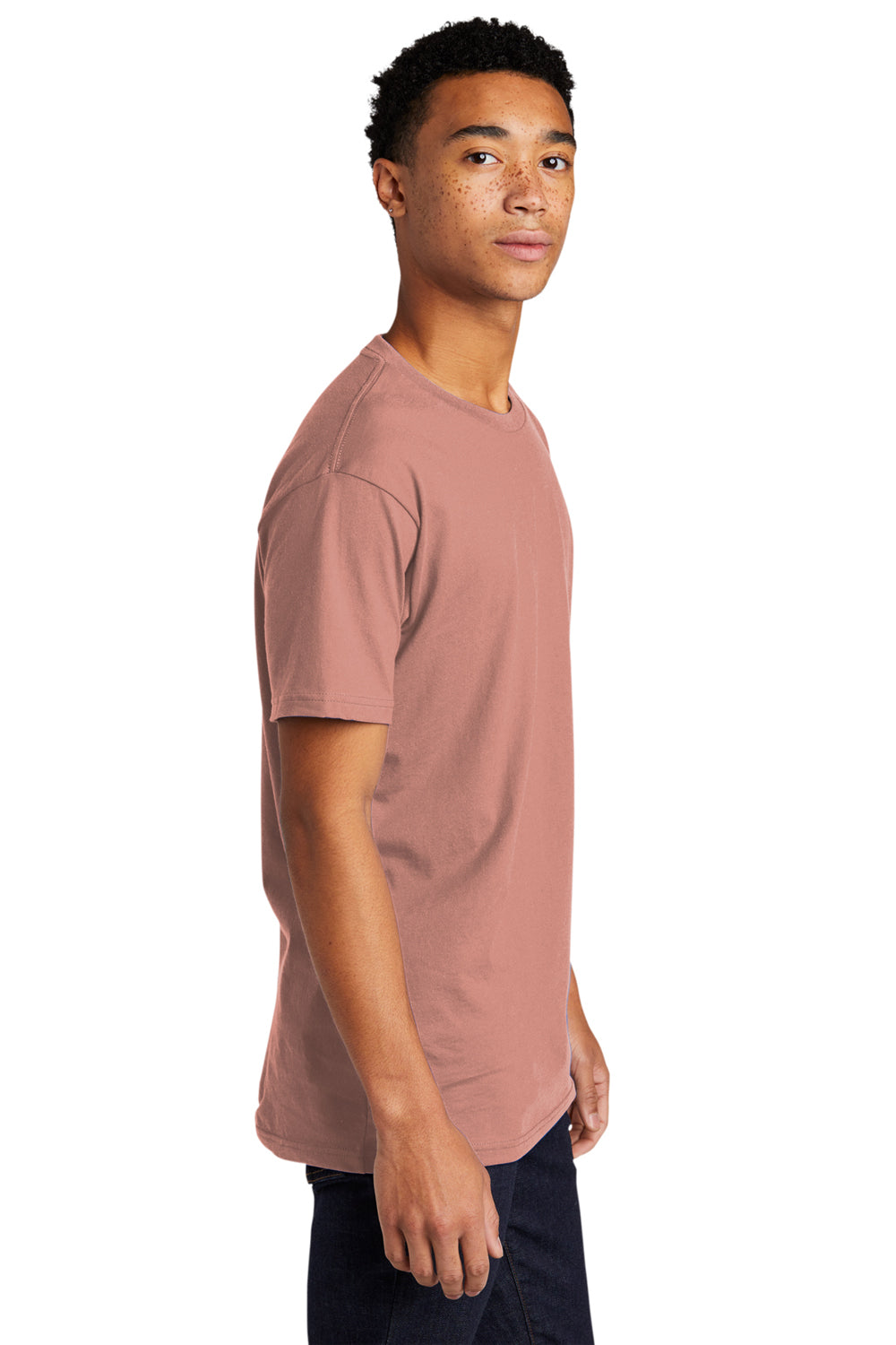 Next Level NL3600/3600 Mens Fine Jersey Short Sleeve Crewneck T-Shirt Desert Pink Side