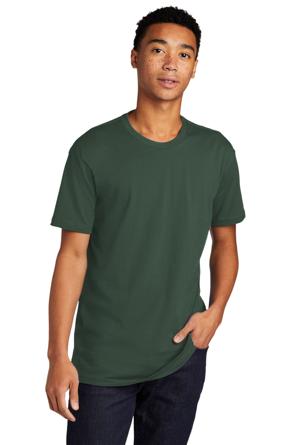 Next Level NL3600/3600 Mens Fine Jersey Short Sleeve Crewneck T-Shirt Royal Pine Green Front
