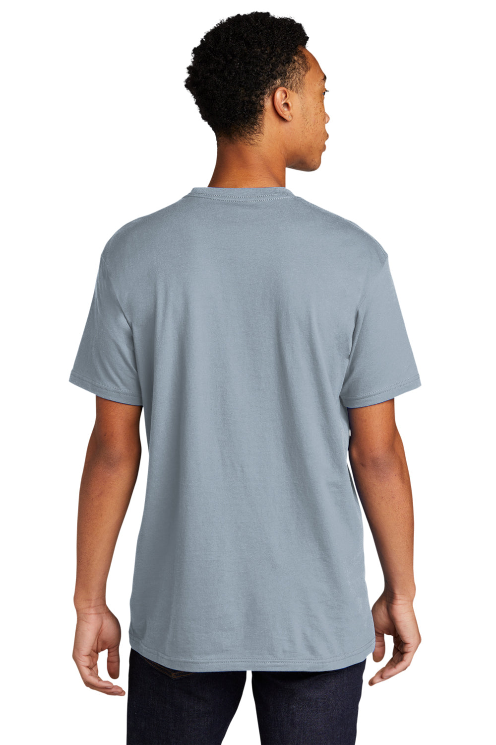 Next Level NL3600/3600 Mens Fine Jersey Short Sleeve Crewneck T-Shirt Stonewash Denim Blue Back