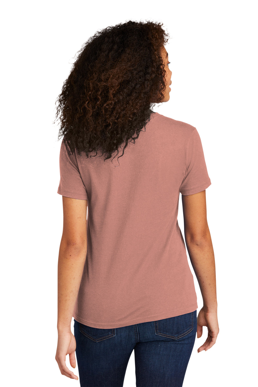 Next Level NL3900/N3900/3900 Womens Boyfriend Fine Jersey Short Sleeve Crewneck T-Shirt Desert Pink Back