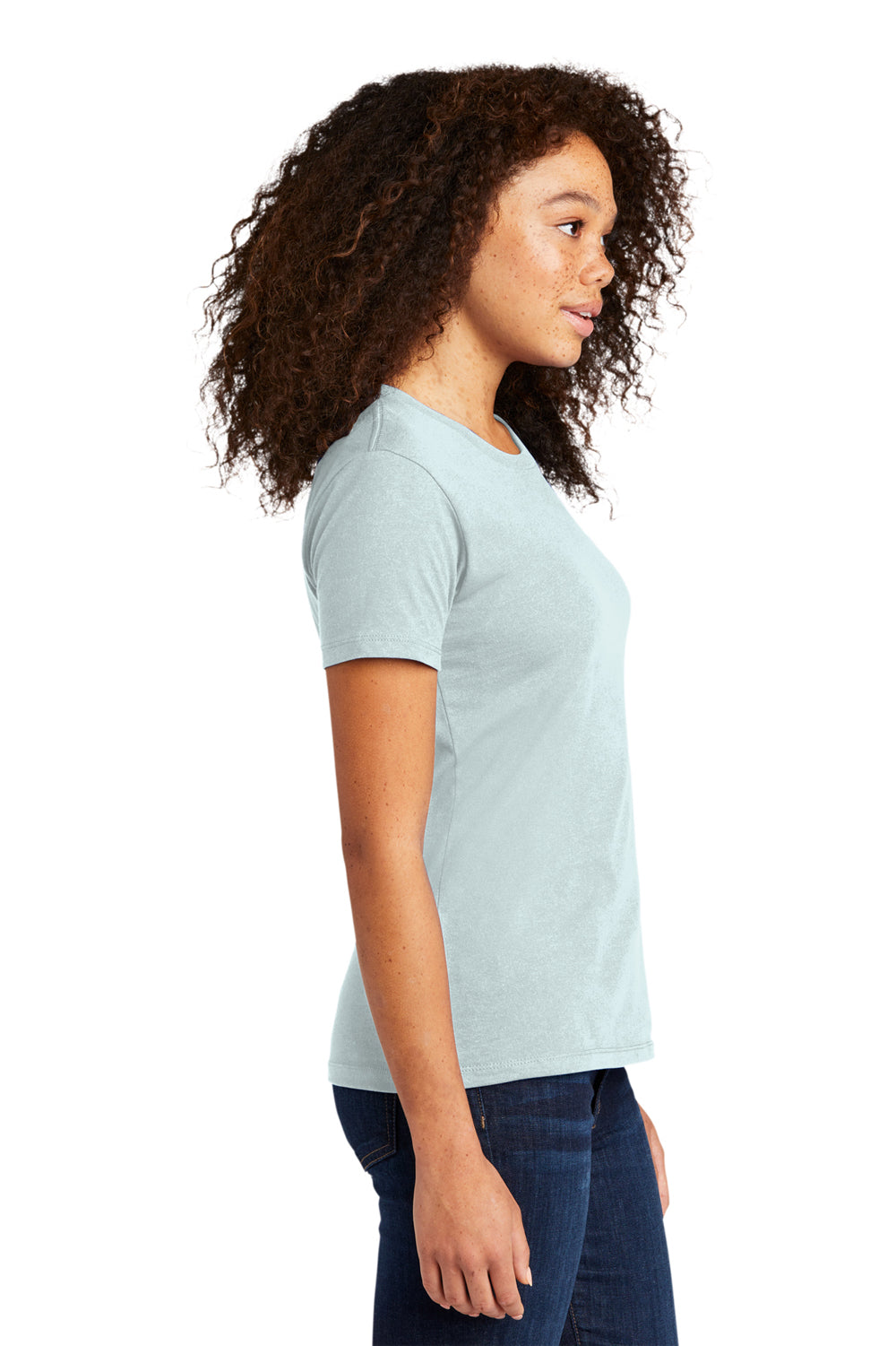 Next Level NL3900/N3900/3900 Womens Boyfriend Fine Jersey Short Sleeve Crewneck T-Shirt Light Blue Side
